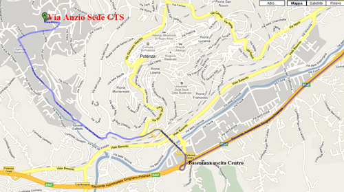 Percorso da SS 407 a ITC Nitti